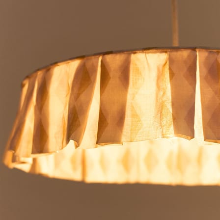 Abat-jour Vibes tissu jaune / Ø 50 x H 12 cm - Voile de coton - NOBODINOZ