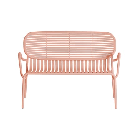 Banquette Week-End métal rose / Aluminium - L 114 cm - Petite Friture