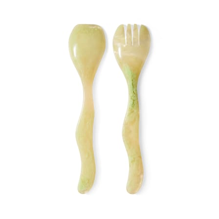 Couverts à salade  plastique vert - HK LIVING