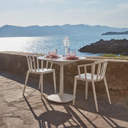 Fauteuil empilable Venice plastique blanc - Kartell