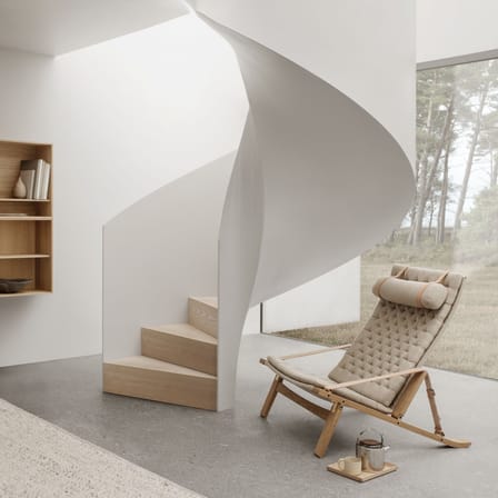 Fauteuil rembourré FK10 - Plico Chair tissu beige / Preben Fabricius & Jorgen Kastholm, 1963 / Pliable - CARL HANSEN & SON