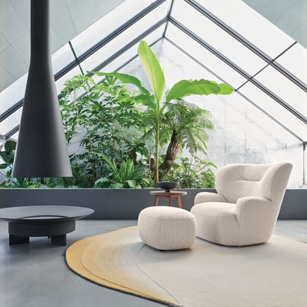 Fauteuil pivotant Loll tissu blanc - Gervasoni
