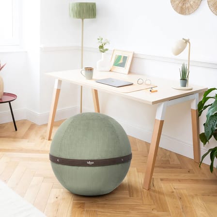 Pouf Côtelé XL vert / Ergonomique - Ø 65 cm / Velours côtelé - BLOON PARIS