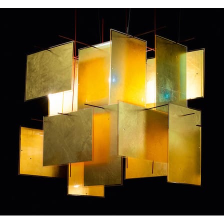 Sospensione 1000 Karat Blau / Foglia d'oro - 64 x 64 cm - Ingo Maurer