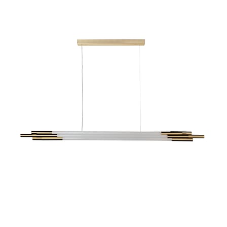 Suspension ORG Horizontal Medium verre blanc / LED - L 160 cm - DCW éditions