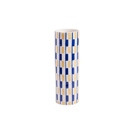 Vase Clash Oblong céramique multicolore / Ø 8 x H 24 cm - Peint à la main - & klevering