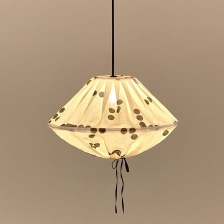 Abat-jour Yumi tissu noir / Ø 50 x H 30 cm - Lin - NOBODINOZ