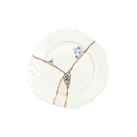 Assiette à dessert Kintsugi céramique blanc / or fin - Seletti