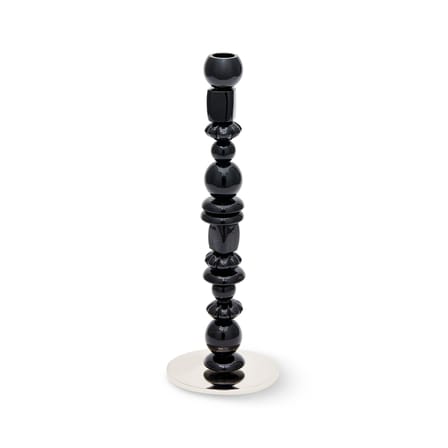 Bougeoir Perles verre noir / Small - H 34 cm - Pols Potten