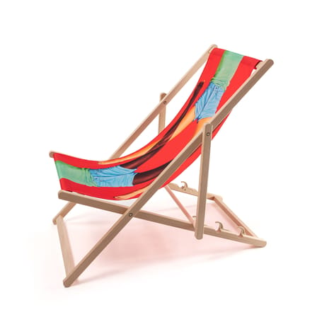 Chaise longue pliable inclinable Toiletpaper bois multicolore / Scissors - Seletti