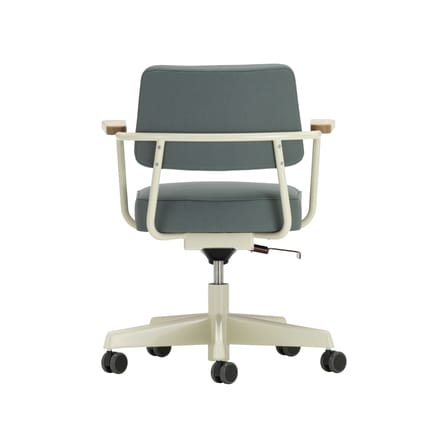 Fauteuil à roulettes Fauteuil Direction Pivotant métal tissu vert gris / Jean Prouvé, 1951 - Vitra