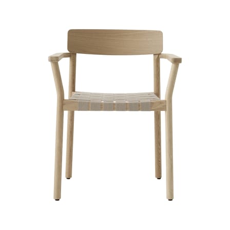 Fauteuil empilable Betty TK9 bois naturel / Sangles en lin - &tradition