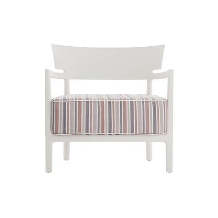 Fauteuil rembourré Cara OUTDOOR plastique tissu rouge - Kartell