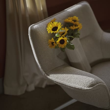 Fauteuil pivotant Doze tissu beige / Dossier bas - Muuto