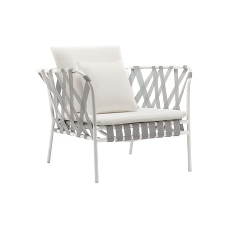 Fauteuil rembourré Inout 851 gris / Sangles élastiques - Coussins INCLUS - Gervasoni