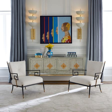 Fauteuil rembourré Rider Accent tissu blanc - Jonathan Adler