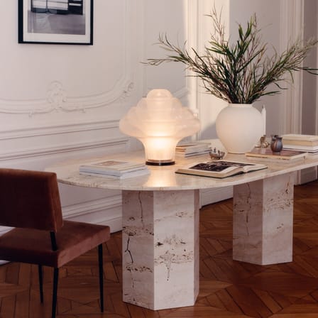 Lampe de table Lotus verre transparent / Réédition 1969 - Gubi