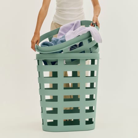Panier à linge  plastique vert Large / 57 x 37 x H 62 cm - Hay