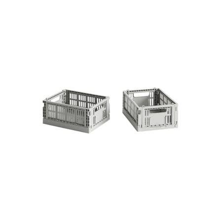 Lot de 2 paniers Colour Crate MINI plastique gris  / 17 x 13 cm - Recyclé - Hay
