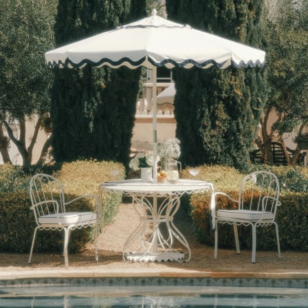 Al Fresco Round table metal white / Ø 120 cm - Parasol hole - BUSINESS & PLEASURE