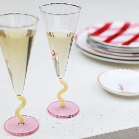 Sektgläser Curve glas bunt / Set von 2 - 18 cl - & klevering
