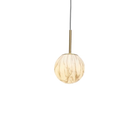 Suspension Carrara verre blanc or / Ø 16 cm - Verre effet marbre - It's about Romi