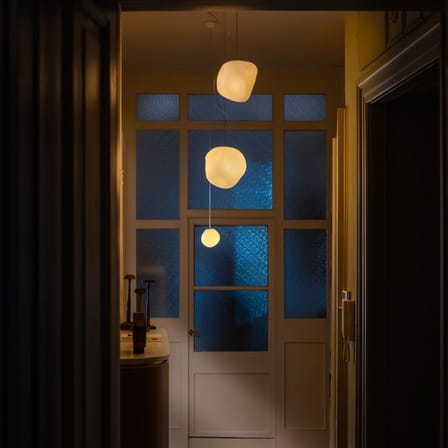 Suspension Hoba Media verre blanc / Ø 24 cm - Foscarini