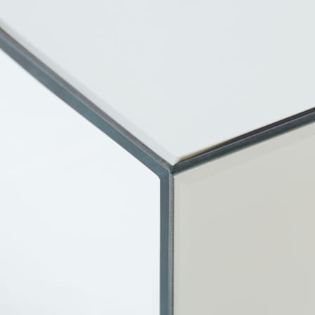 Table basse Mirror Block verre blanc / 80 x 120 x H 22 cm - HK LIVING