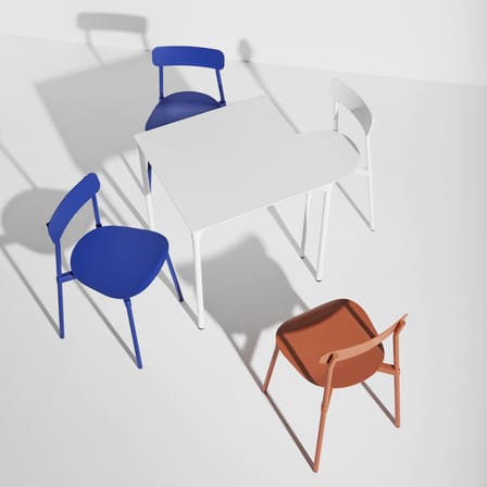 Table carrée Fromme métal blanc / Aluminium - 70 x 70 cm - Petite Friture