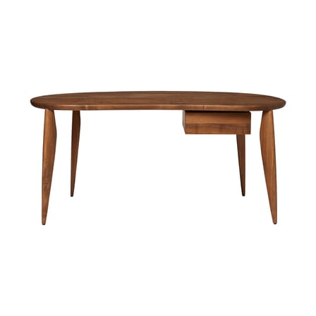 Table ovale Feve bois marron / Bureau - 160 x 86 cm / Tiroir amovible - Ferm Living