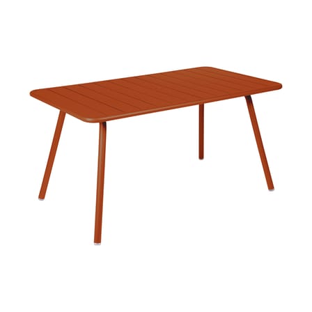 Table rectangulaire Luxembourg métal orange / 143 x 80 cm (6 personnes)  - Trou parasol - Fermob