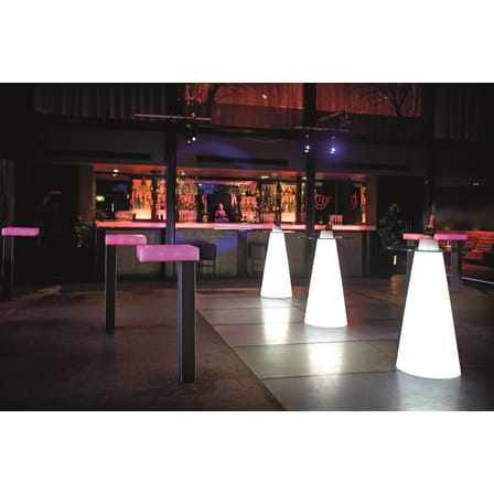 Tavolo bar alto luminoso Peak vetro materiale plastico bianco / Ø 80 x H 120 cm - Slide