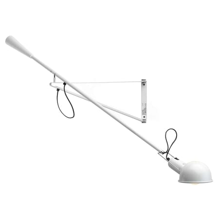 Applique avec prise 265 SMALL métal blanc / L 150 cm - Modèle de 1973 - Flos