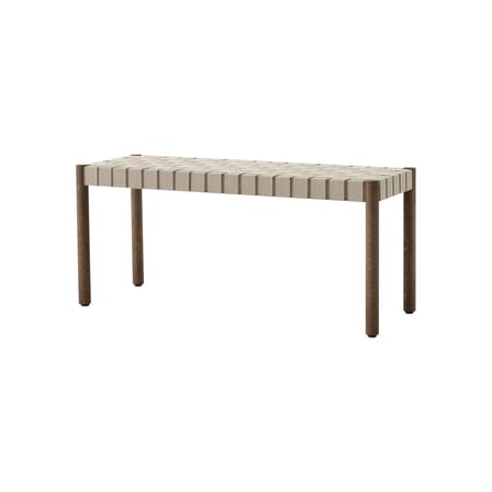 Banc Betty TK4 bois marron / L 105 cm - Sangles en lin - &tradition