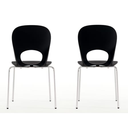 Chaise empilable Pikaia plastique noir - Kristalia