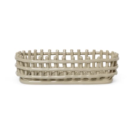 Corbeille Ceramic céramique beige / Ovale - 30 x 15 cm / Fait main - Ferm Living