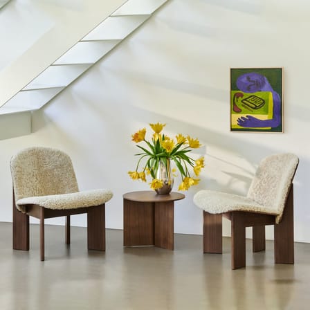 Fauteuil Chisel blanc / Peau de mouton - Hay
