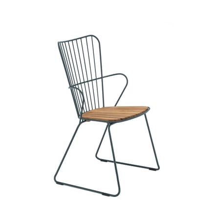 Fauteuil Paon métal vert bois naturel / bambou - Houe