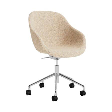 Fauteuil à roulettes About a chair AAC155 / Rembourré - Tissu intégral - Hay