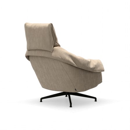 Fauteuil pivotant Bascule Highback tissu beige / Mécanisme d’inclinaison - Piètement 4 branches - Vitra
