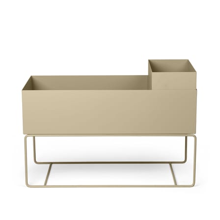 Jardinière sur pied Plant Box Large métal beige / Rangement - L 77 x H 45 cm x Prof. 34 cm - Ferm Living