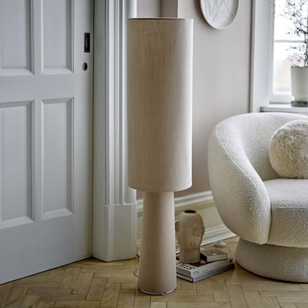 Lampadaire Emmie tissu beige / Ø 28 x H 120 cm - Lin - Bloomingville