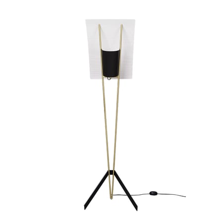 Lampadaire G30 métal blanc noir or / Réédition 1958, Pierre Guariche - SAMMODE STUDIO
