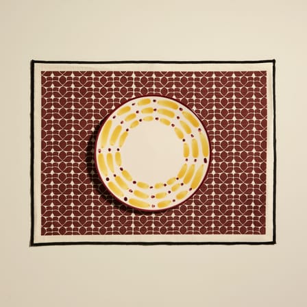 Set de table Flore tissu orange / 45 x 35 cm - Maison Sarah Lavoine