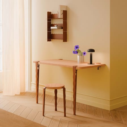 Tabouret empilable Lou Vague by Uchronia / Chêne - TIPTOE
