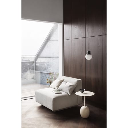 Tavolino rotondo Lato LN8 metallo pietra bianco beige / Marmo & Metallo - H 55 cm - &tradition