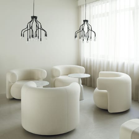 Sospensione Vekst Small metallo nero / Ø 62 x H 54 cm - 12 Branch (Lampadine incluse) - Normann Copenhagen