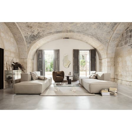 Buffet Haze métal verre beige / L 110 x H 90 cm / 2 portes verre cannelé - Ferm Living
