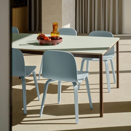Chaise Visu bois bleu / Pieds bois - Muuto