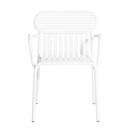 Fauteuil bridge empilable Week-end métal blanc / Aluminium - Petite Friture